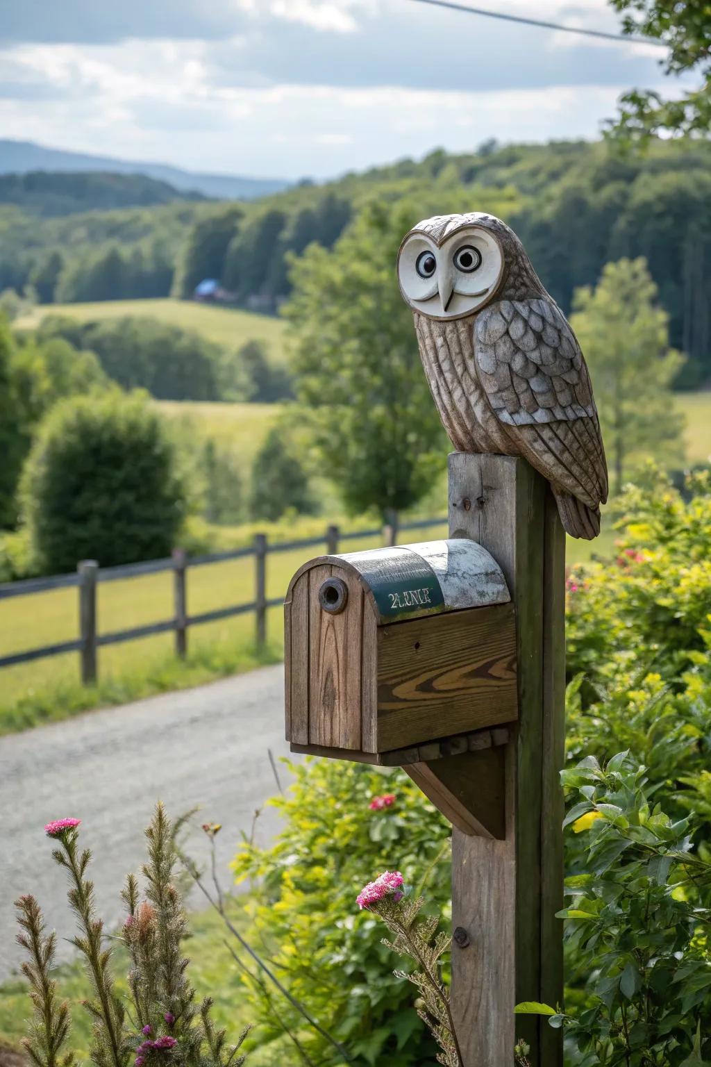 Add whimsy to your yard with an animal-shaped mailbox.