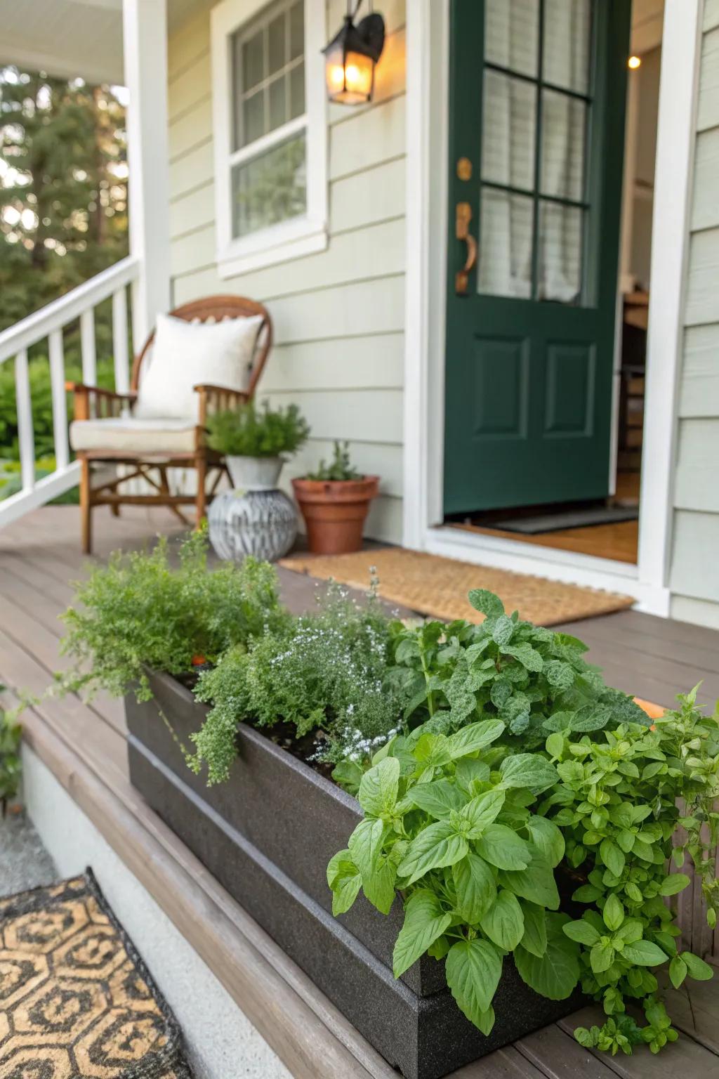 A fragrant herb garden planter is both beautiful and practical.