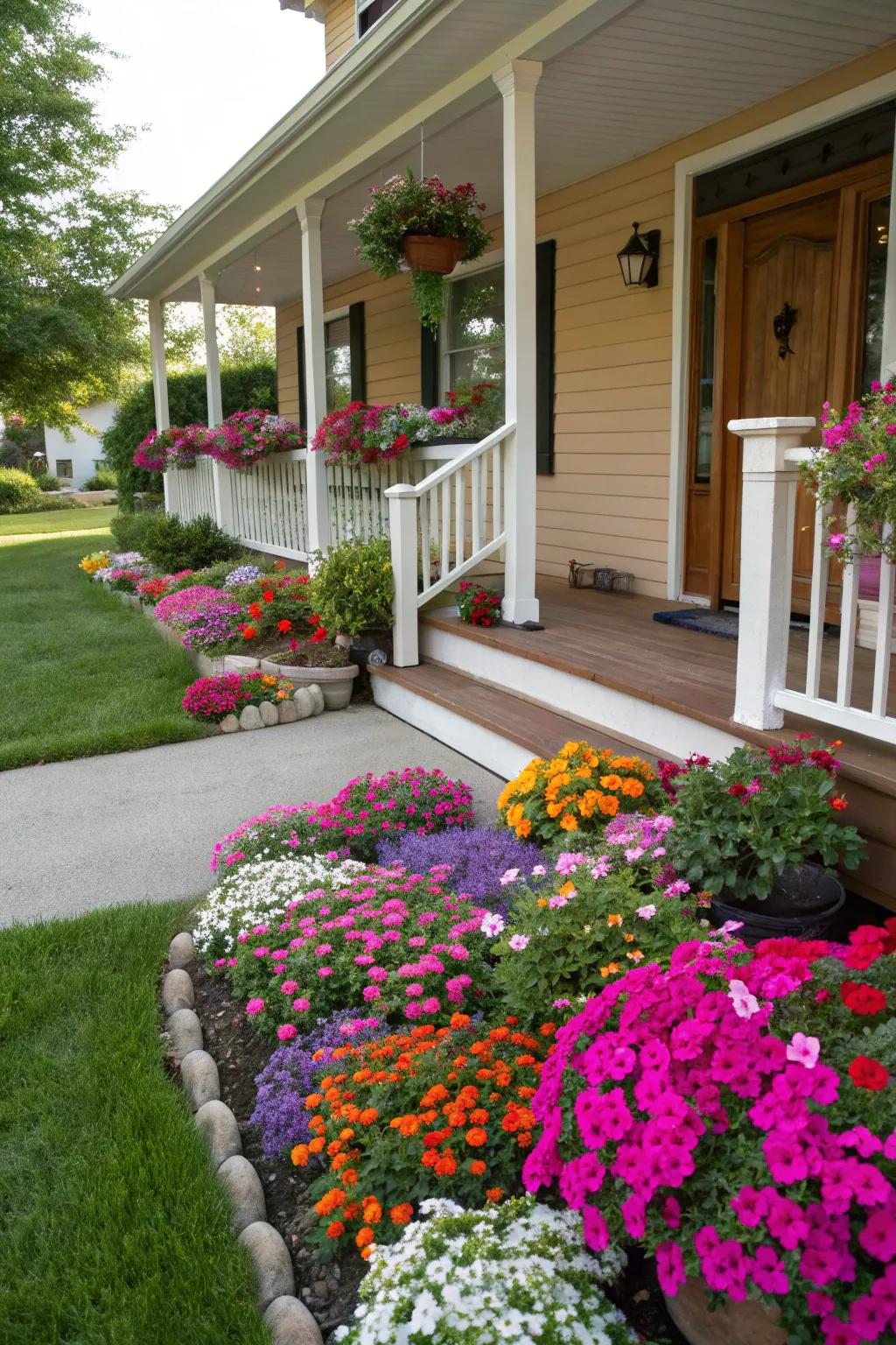 Flower beds bring life and color to your front yard.
