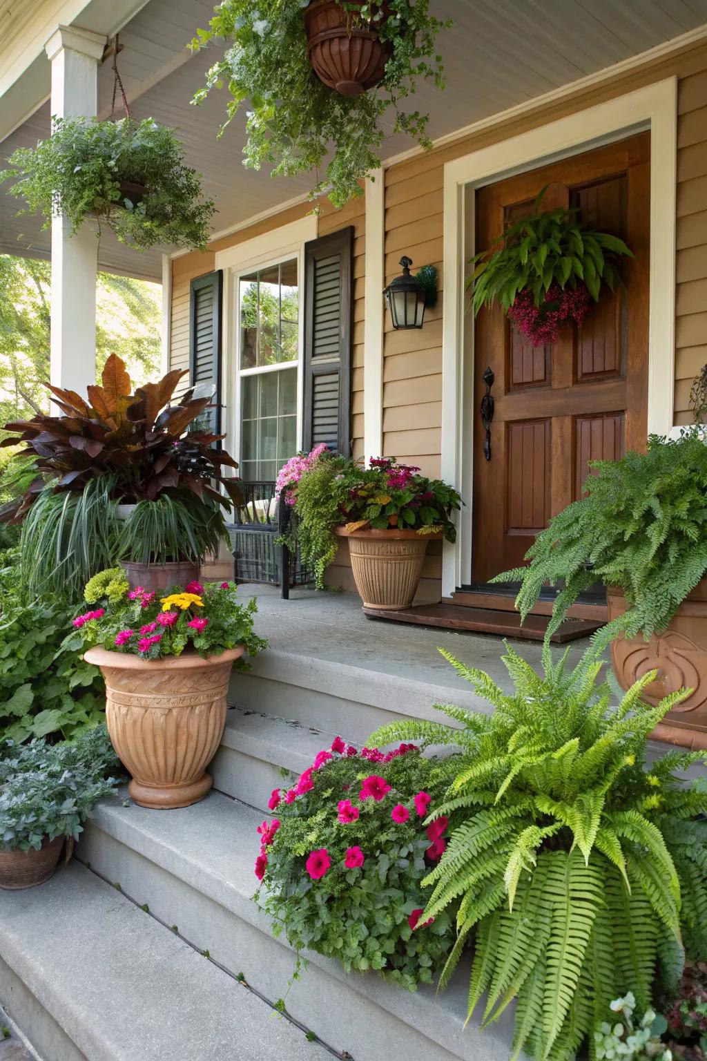 Greenery breathes life into your porch setting.
