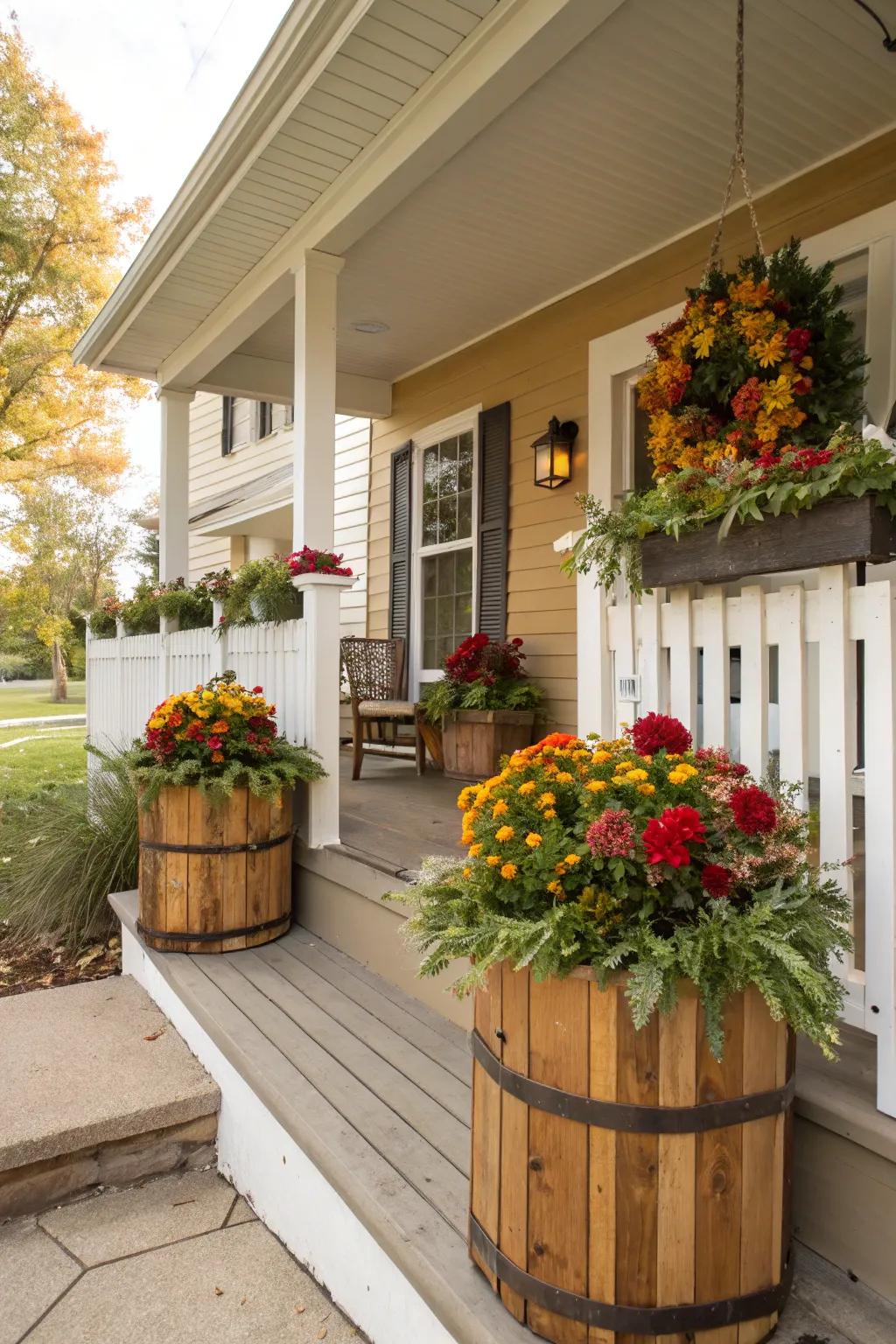 Decorative wood elements adding charm and personality to the porch.