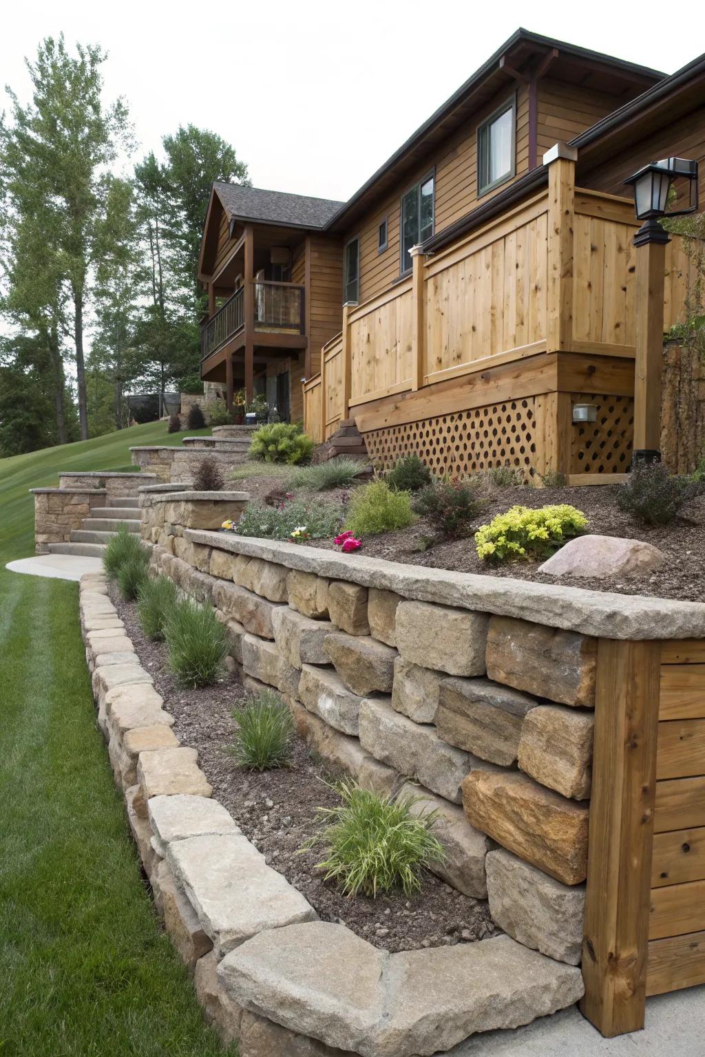 Mix materials for a dynamic and textured look.