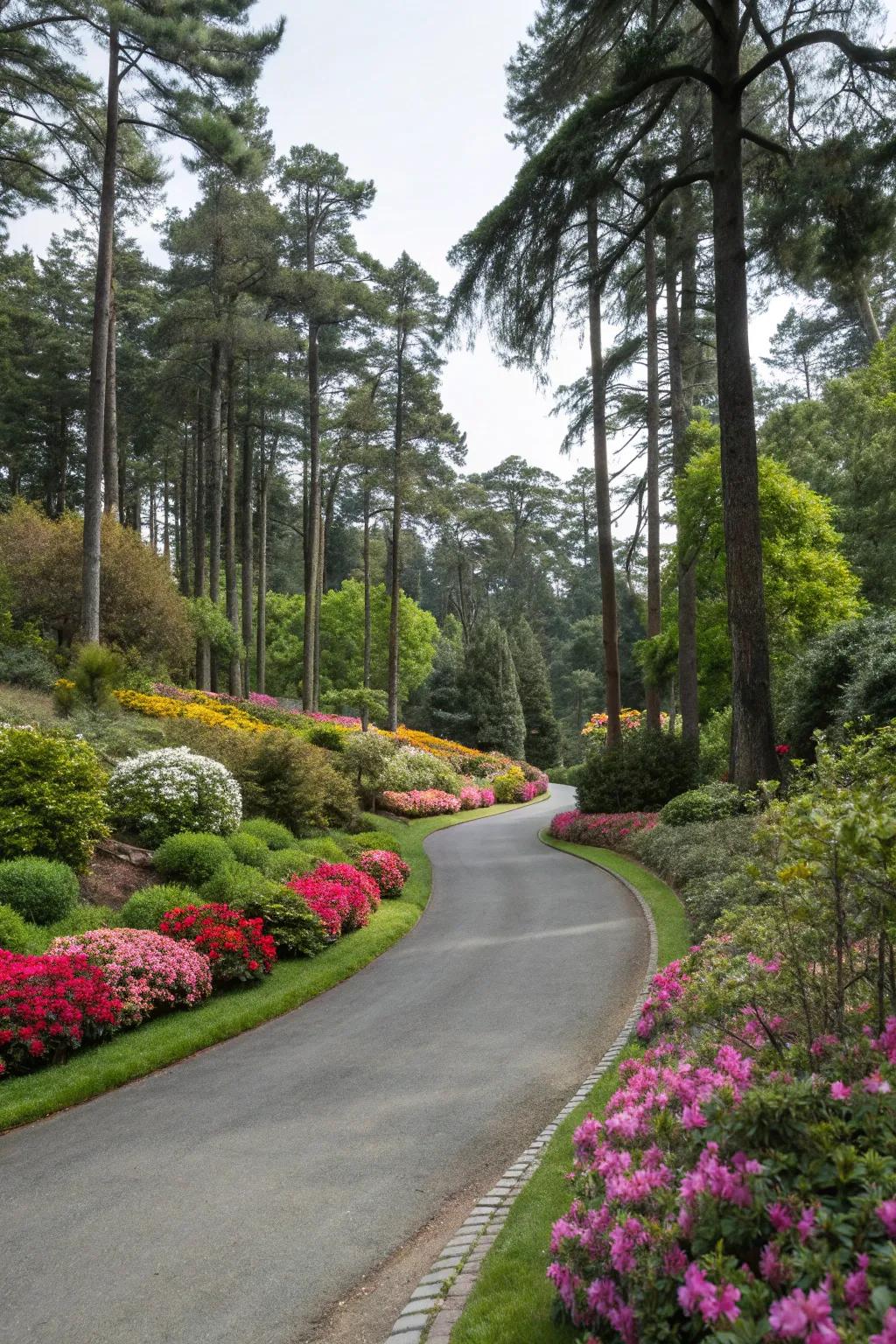 Curved driveways offer an elegant and unique approach to any home.