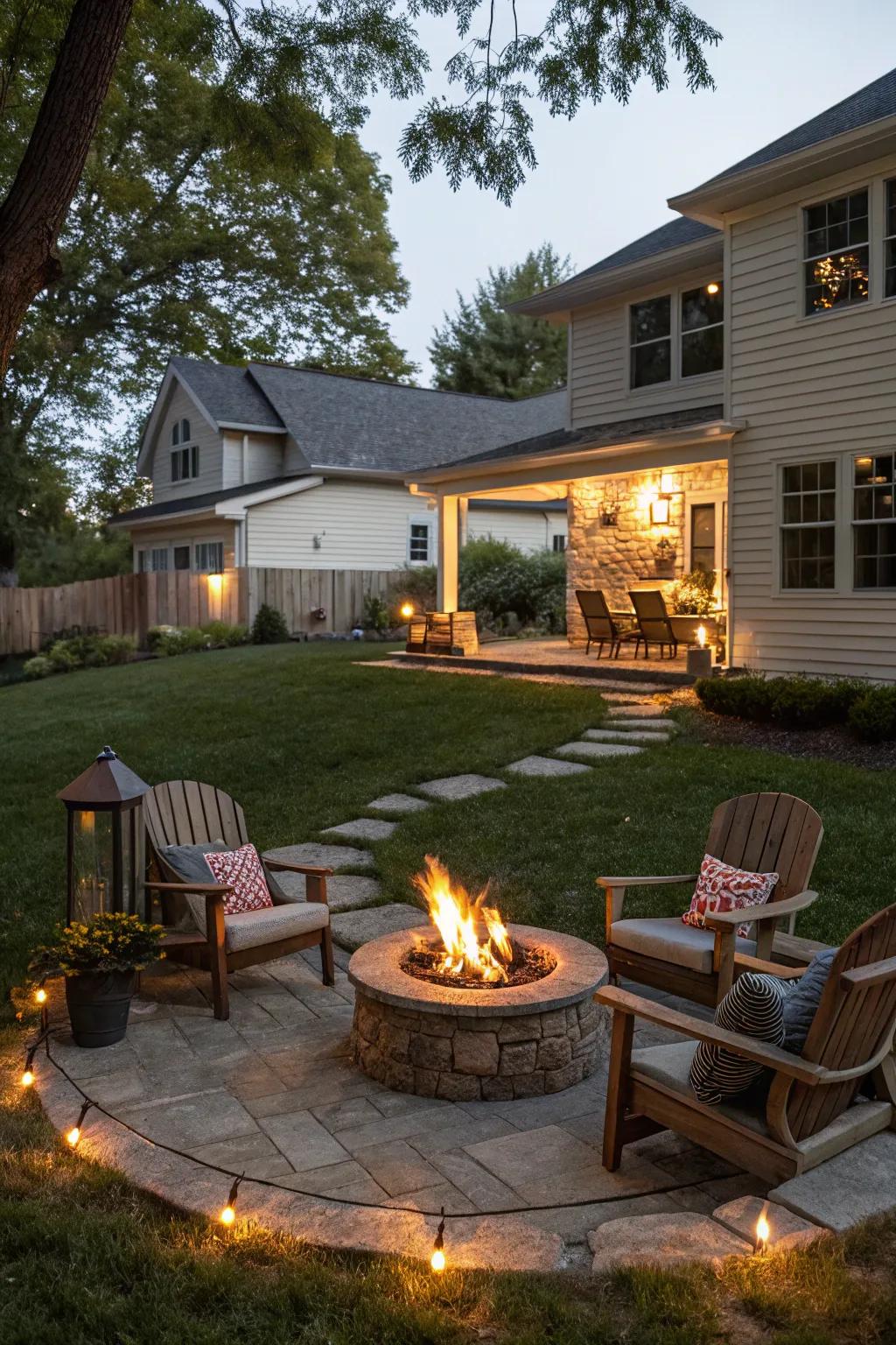 Gather around a warm fire pit for memorable evenings.