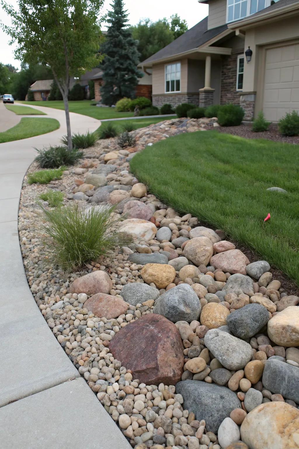 A vibrant mix of rocks that adds depth and interest to the landscape.