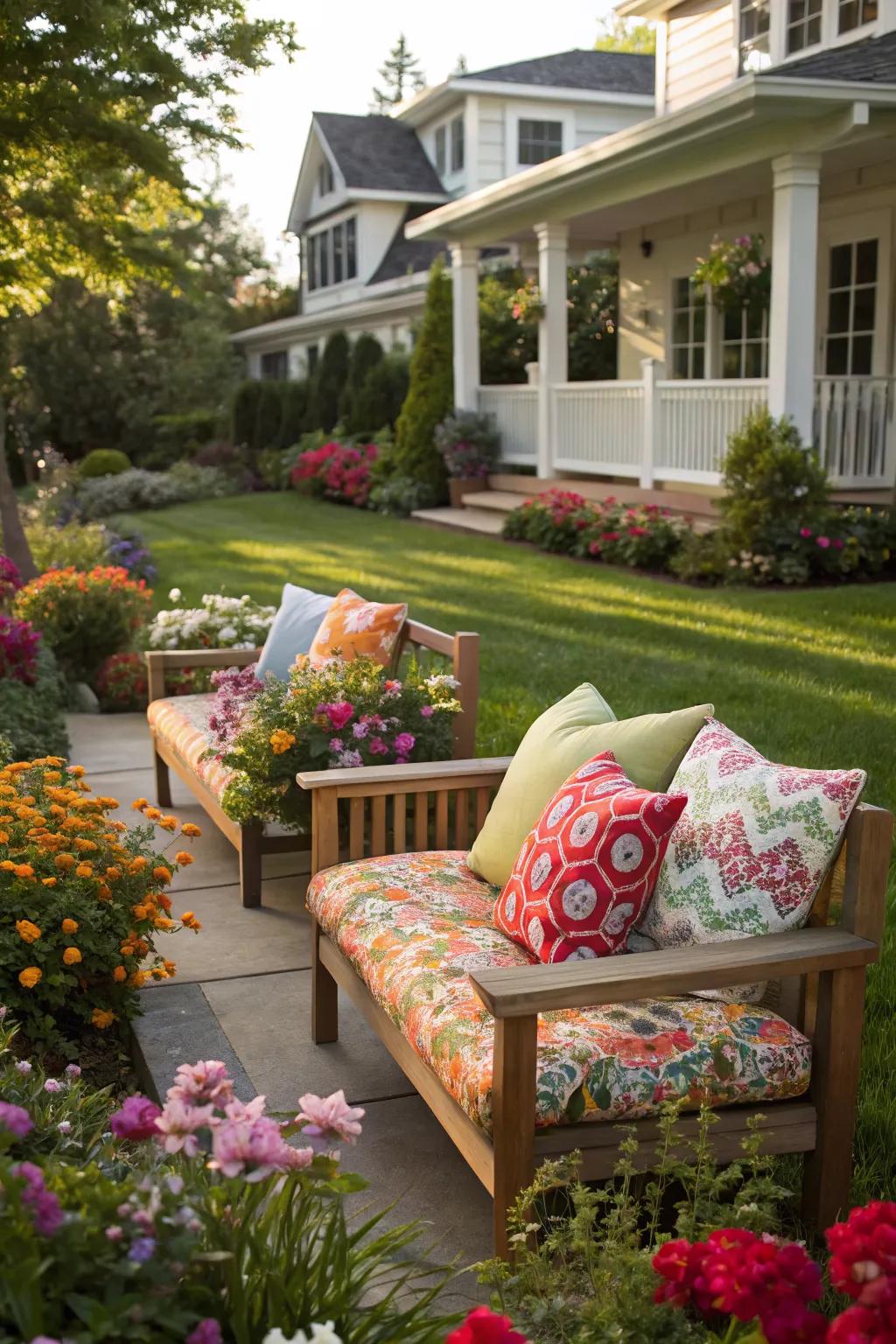 Brighten your seating area with vibrant colors.