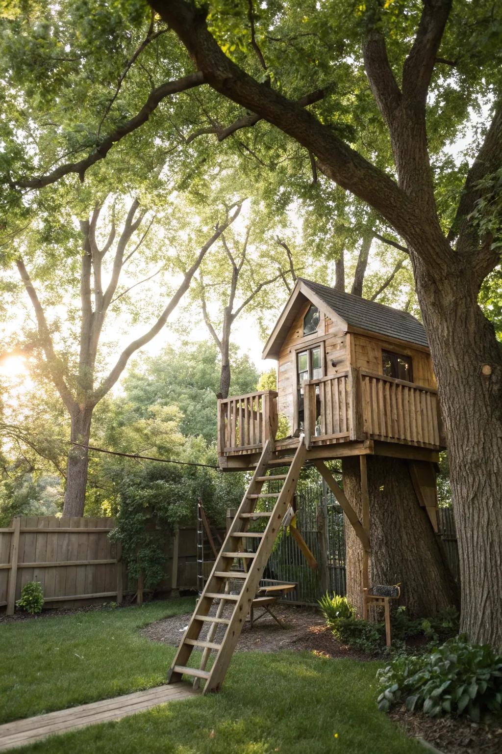 A treehouse retreat perfect for adventures and relaxation.