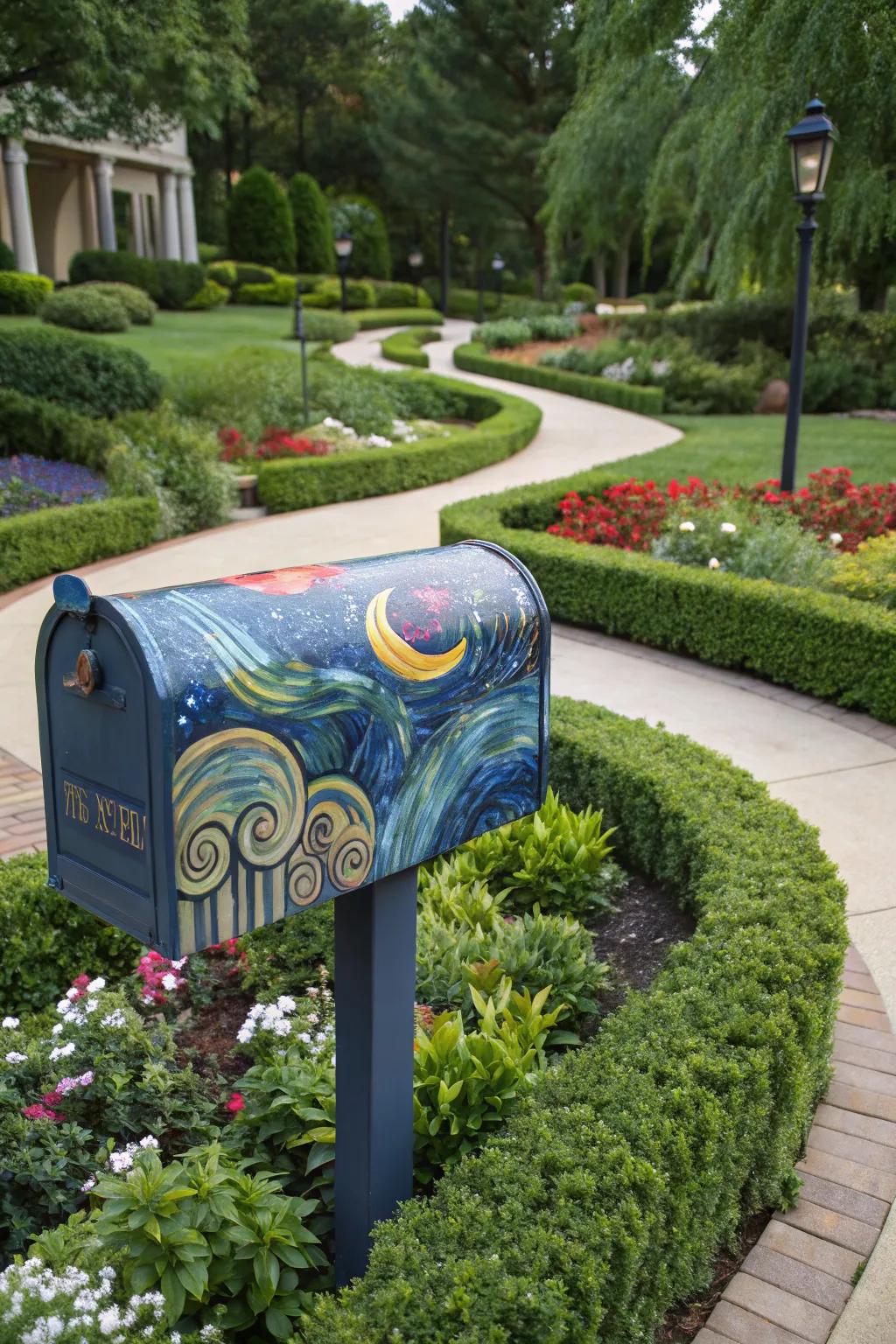 An artistic mailbox design that doubles as curbside art.