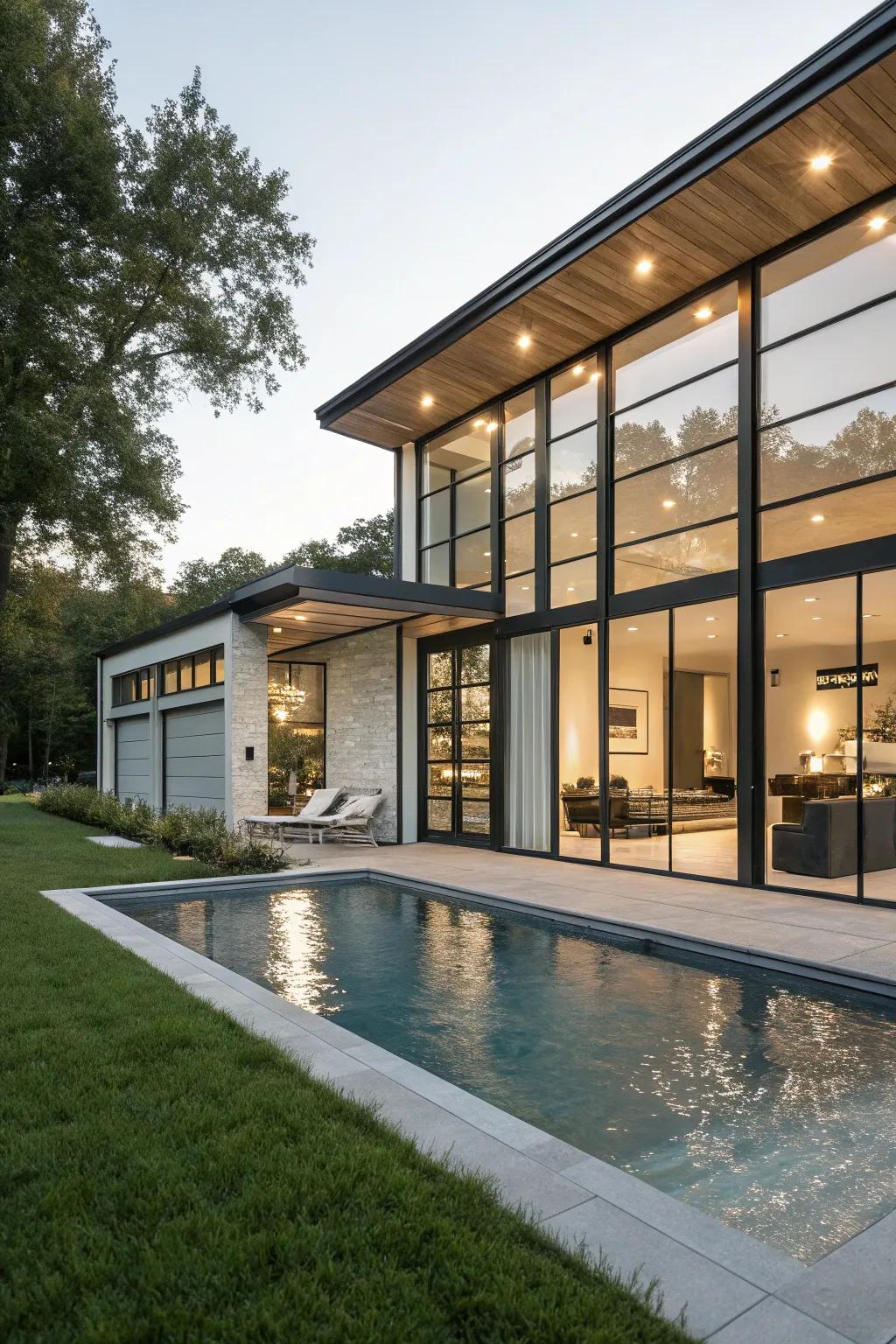 A modern architectural gem that enhances the poolside experience.