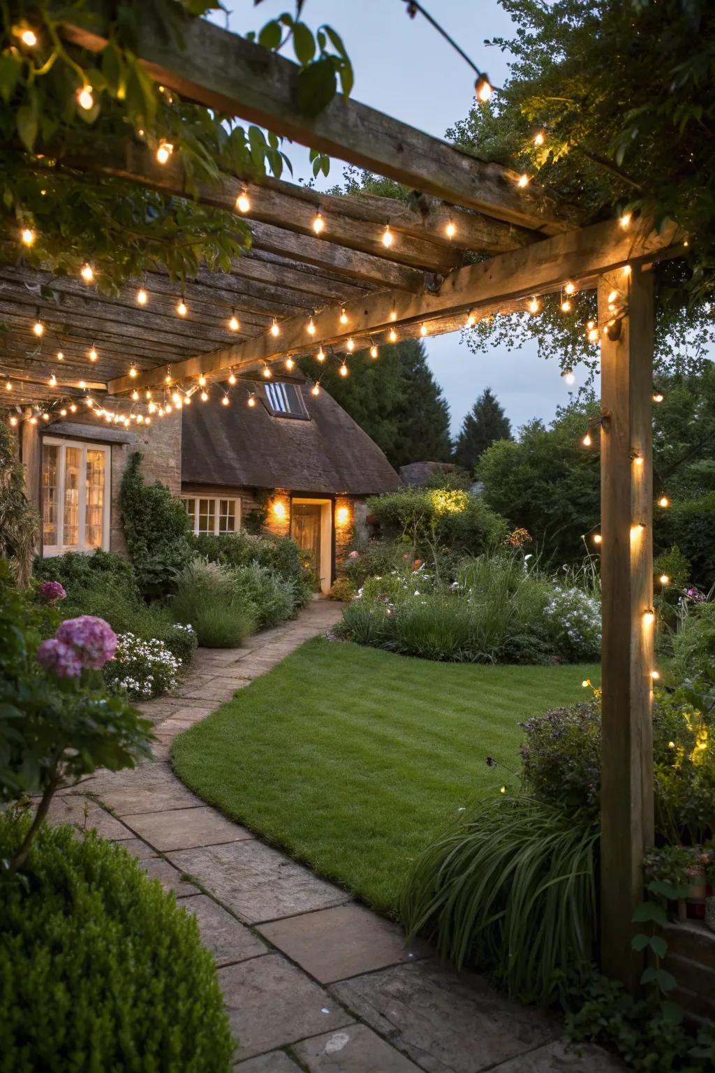 Add a festive touch with string lights.