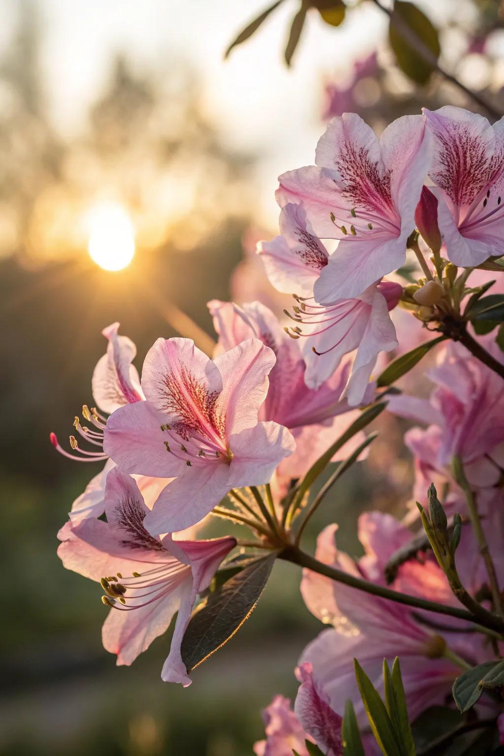 The enchanting glow of backlit blossoms.