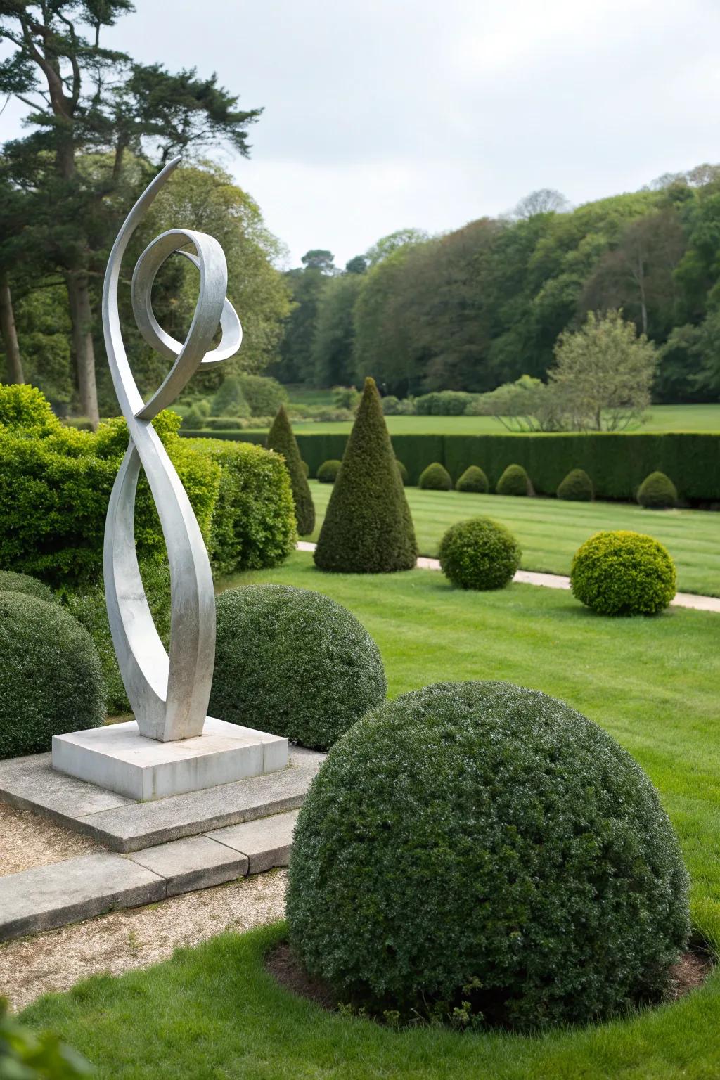 Modern art sculptures bring a contemporary edge to your garden.