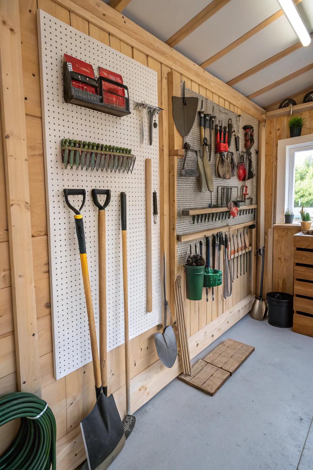 Efficient and stylish tool storage solutions for your garden workshop.