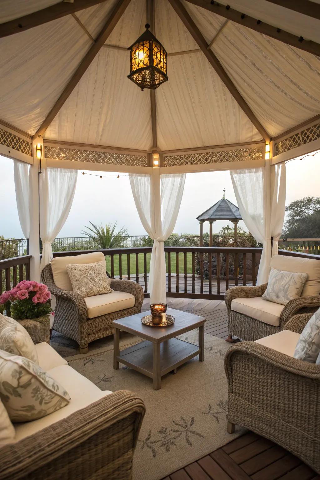 Create a comfortable retreat with cozy seating.