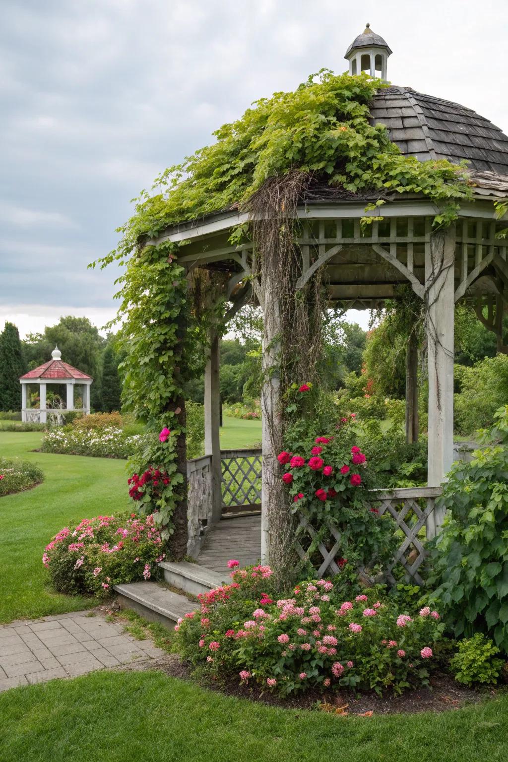 Add natural beauty with a pergola-style gazebo.