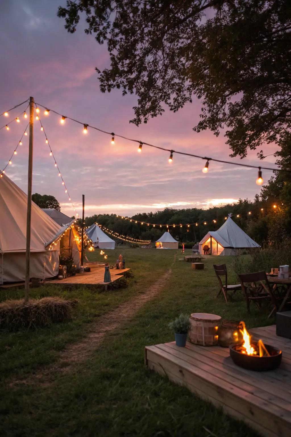 Illuminate your glampsite with enchanting ambient lighting.