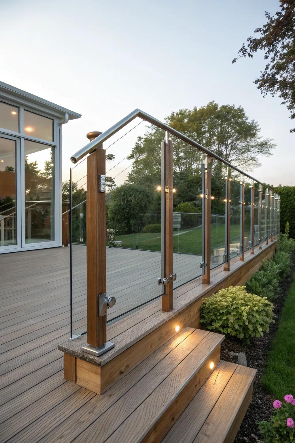 Mix materials for a unique and inviting deck design.