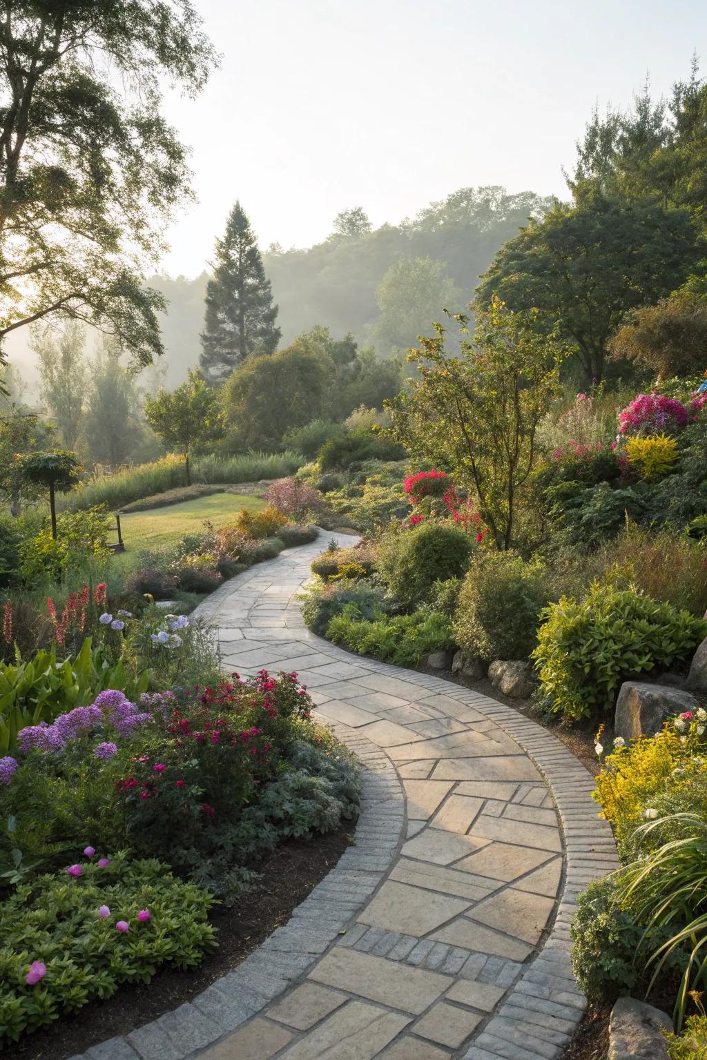 Curved pathways invite exploration and discovery.