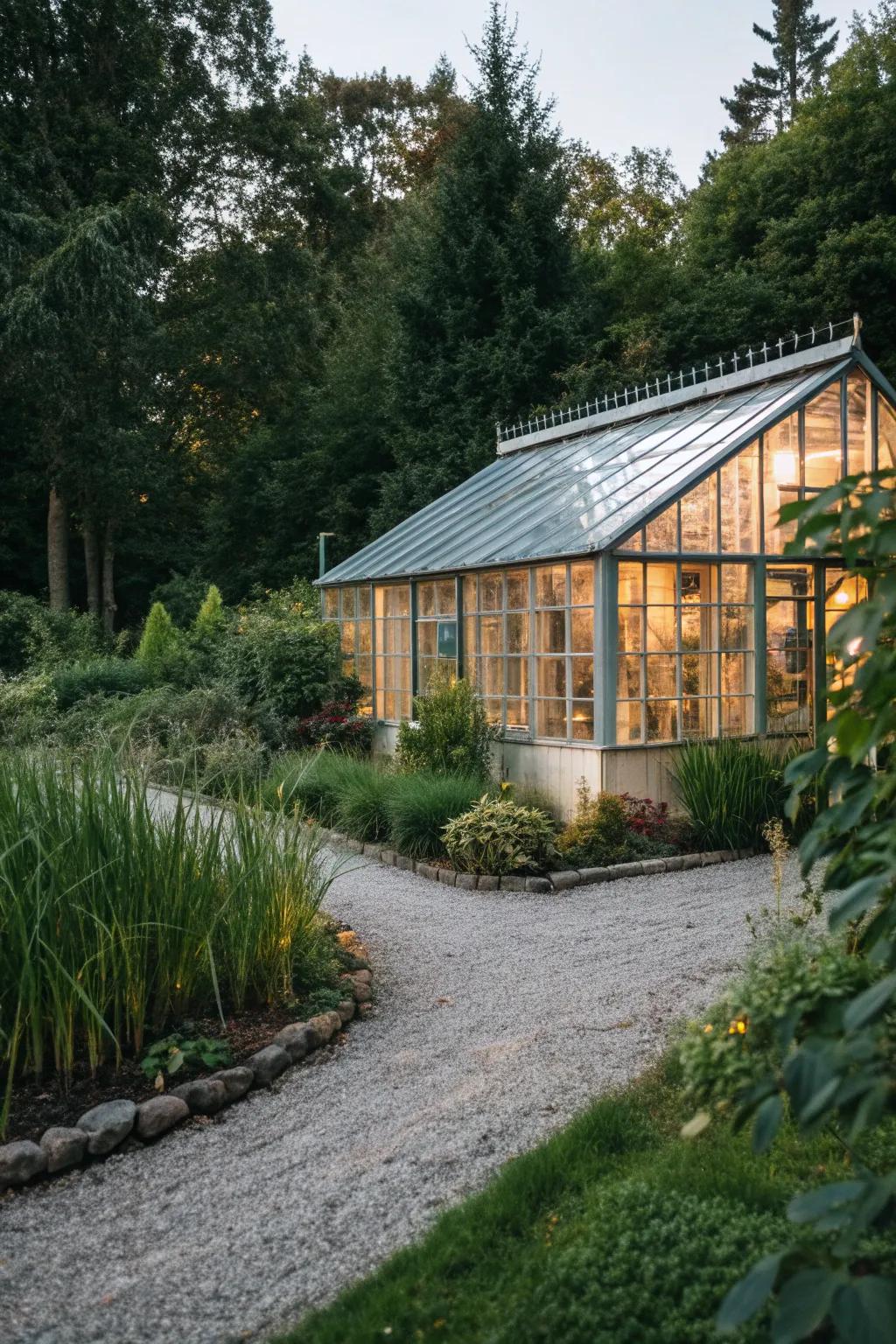 Gravel foundations ensure excellent drainage for your greenhouse.
