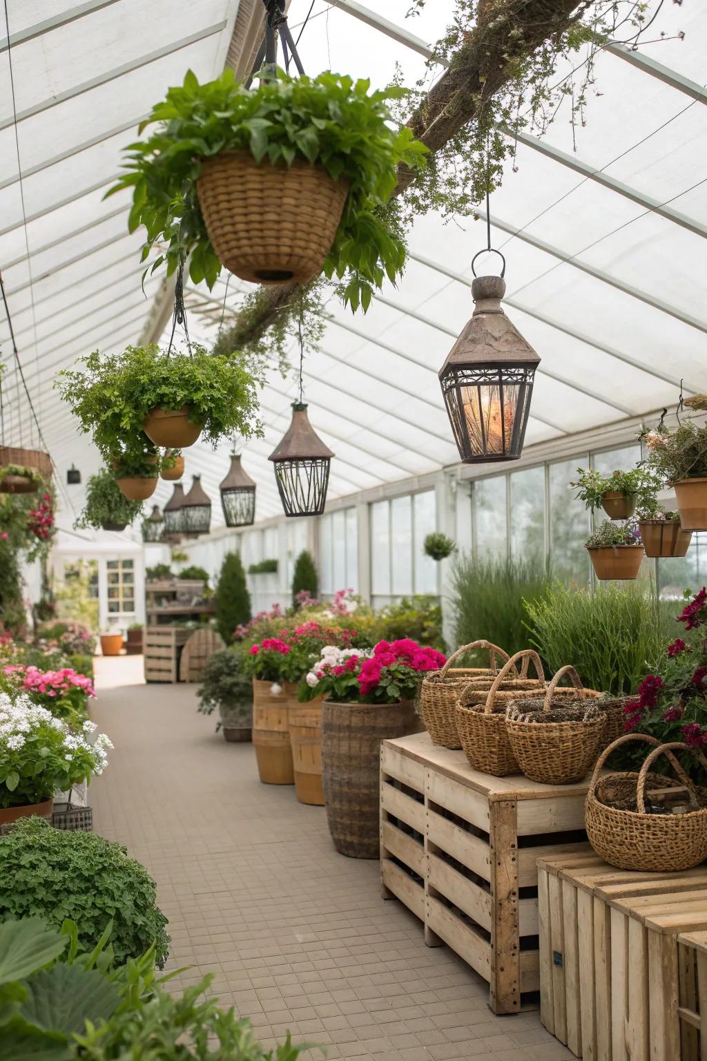 Decorative elements add charm and personality to your greenhouse.