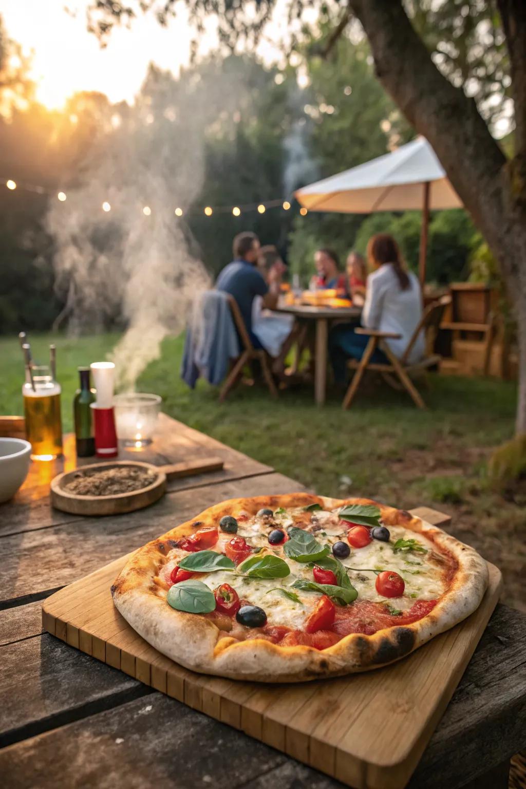 Grilled pizzas are a crowd-pleaser and perfect for interactive dining.