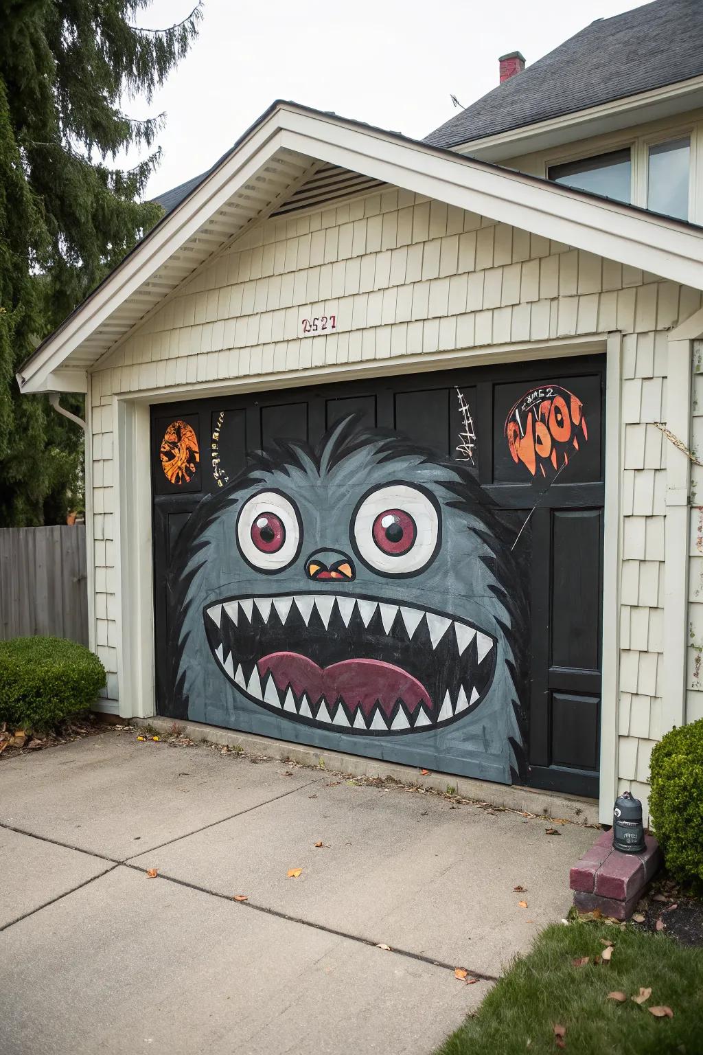 Turn your garage into a monstrous masterpiece with creative art.