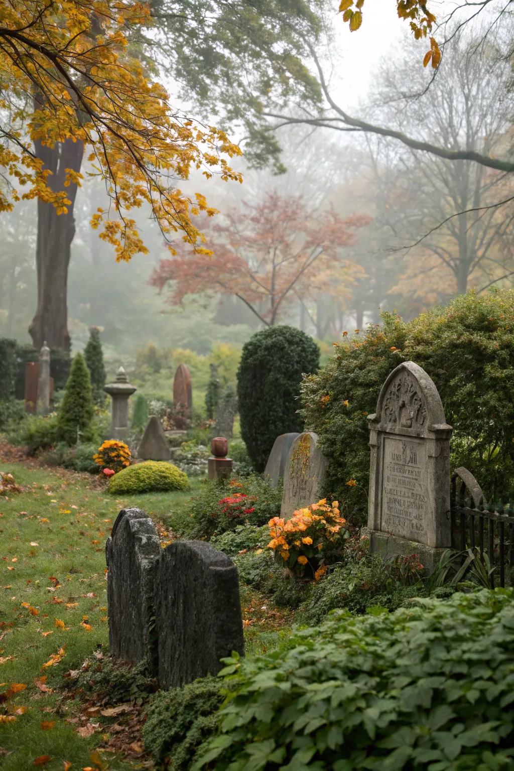 Mix and match gravestone shapes for an eye-catching display.