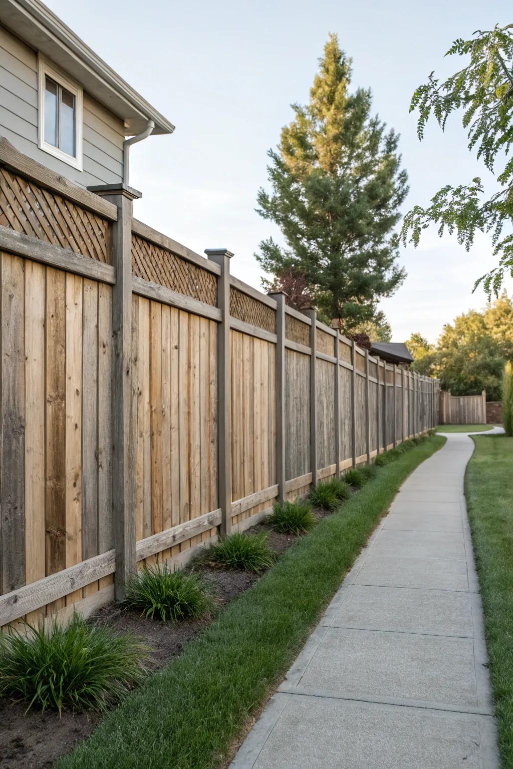 Mix materials for a fence that's truly a masterpiece.