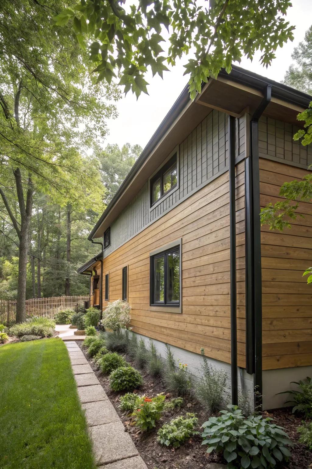 Texture play adds visual interest and depth to this home.