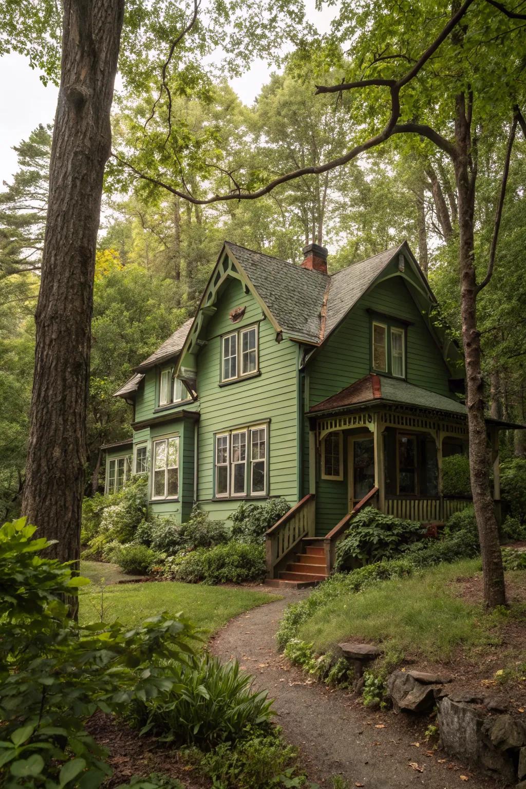 Earthy greens bring a sense of calm and natural beauty.