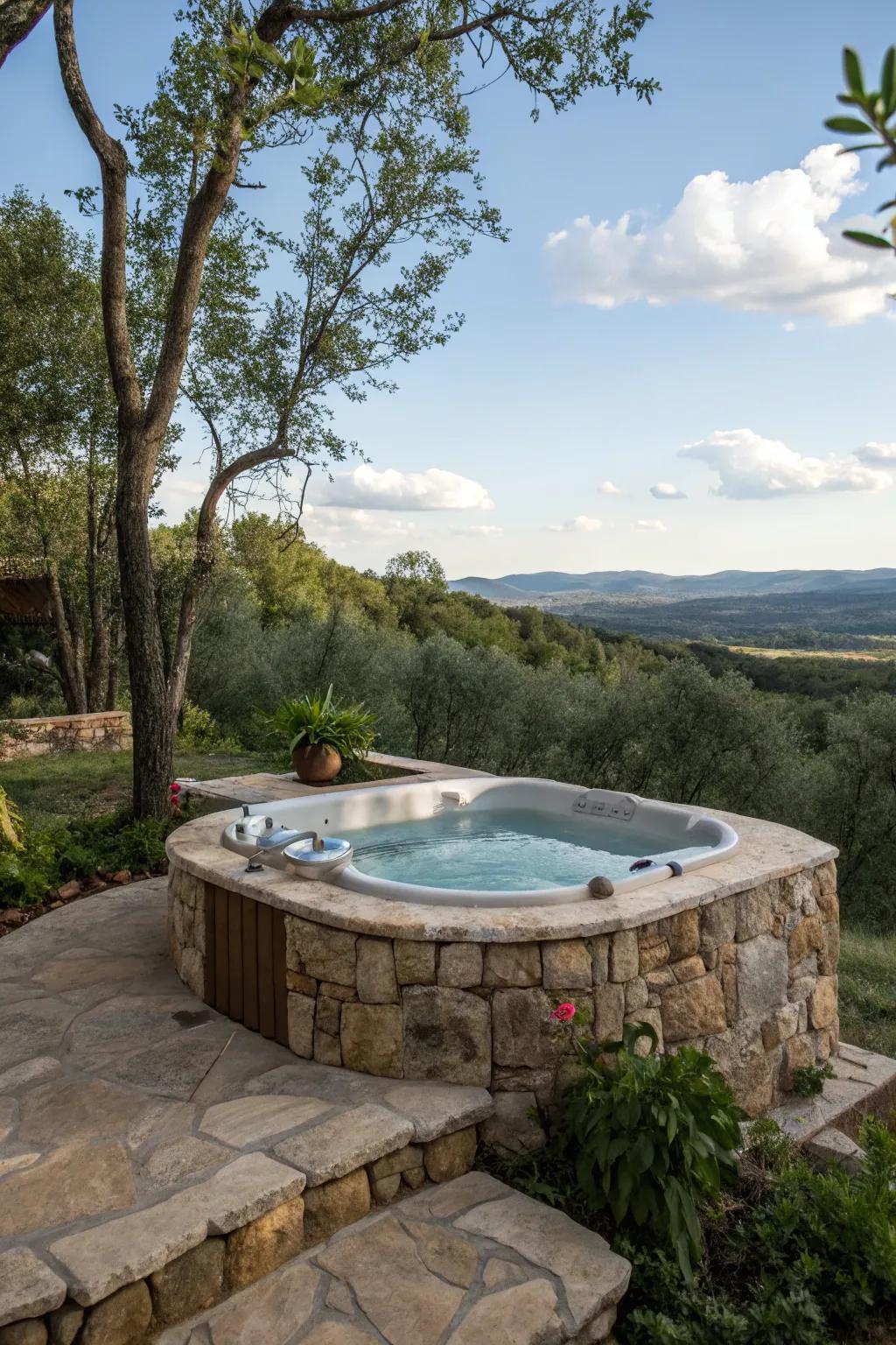 Stone elements add elegance and blend with the natural environment.