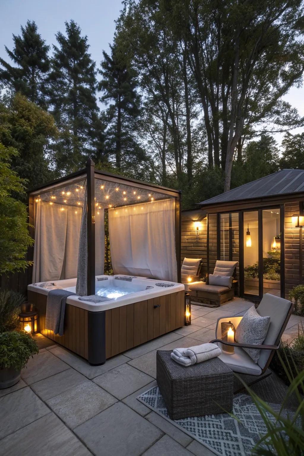 Create a private oasis with tasteful privacy screens.