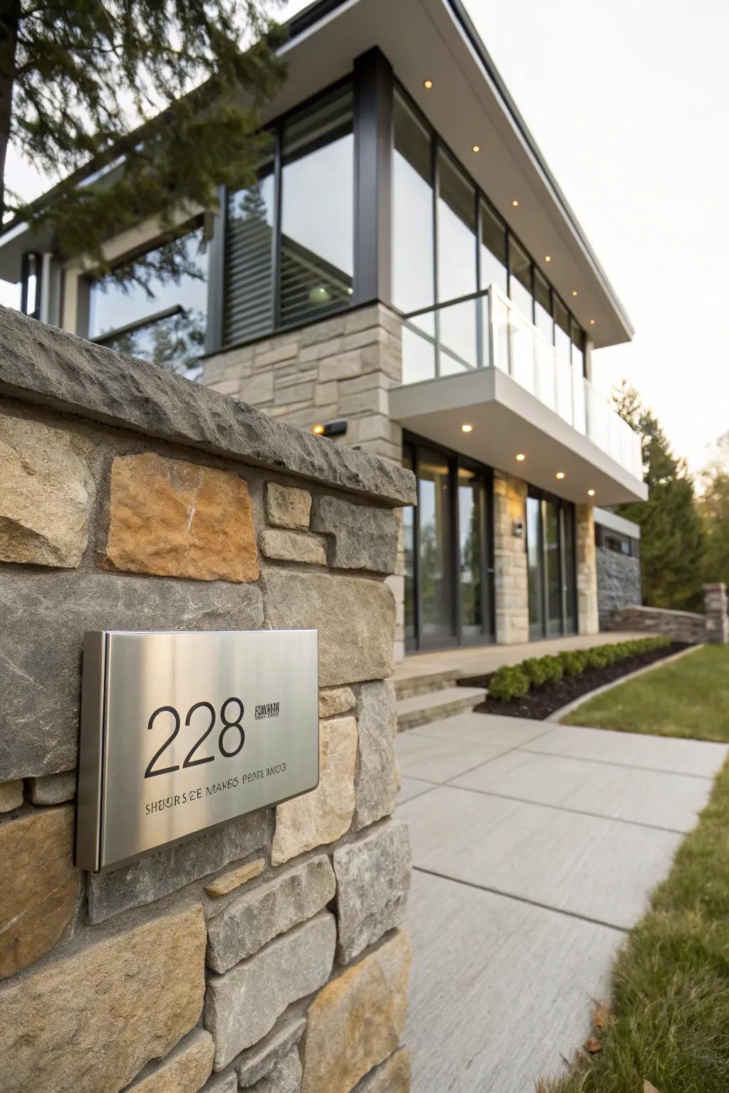 Metal plaques offer a sleek, modern aesthetic.