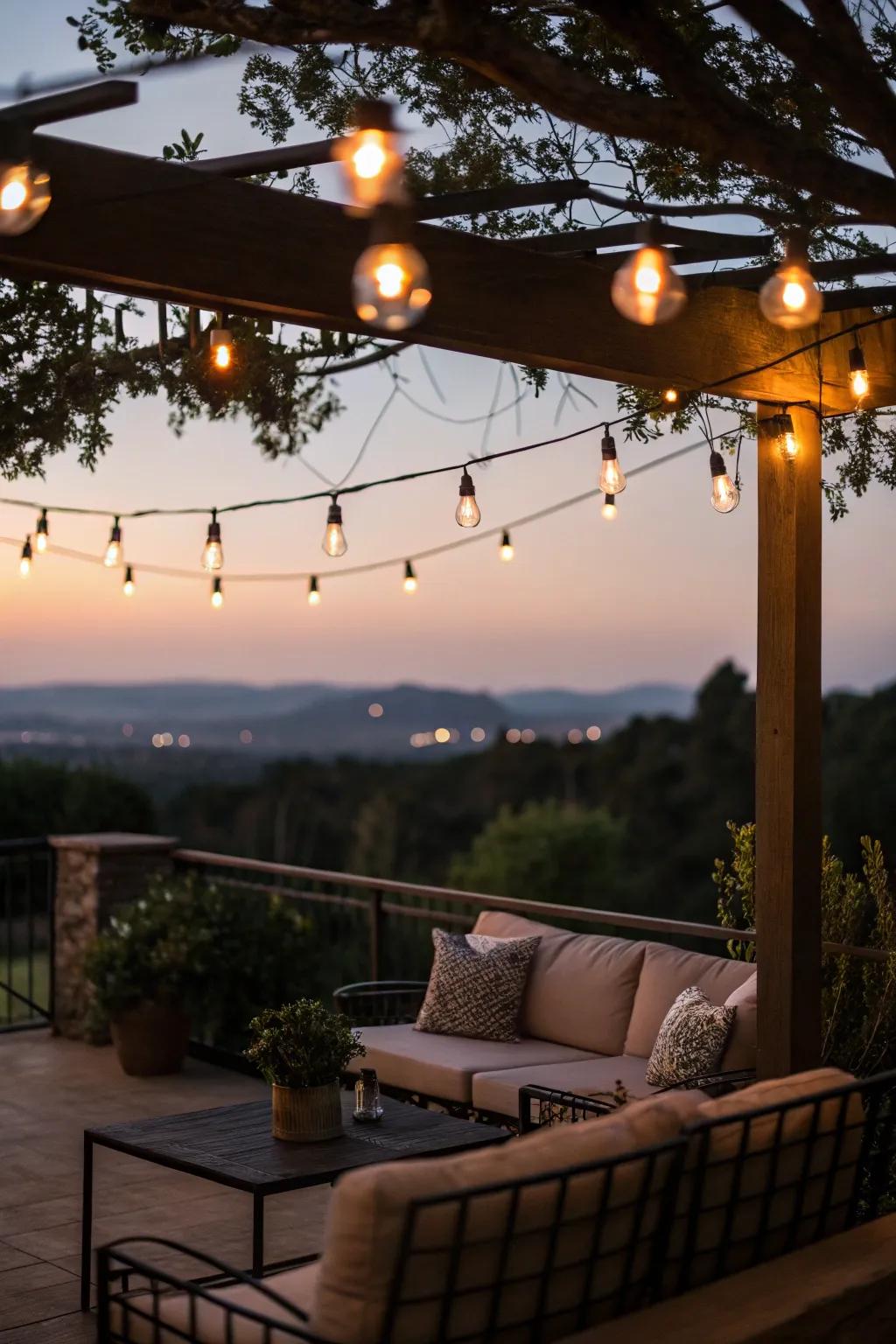 String lights add a magical touch to any patio.