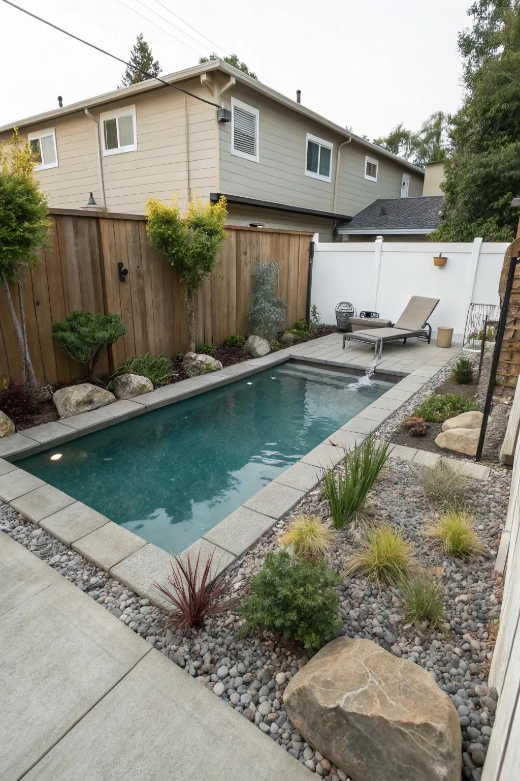 Compact and elegant: a small inground pool that fits any space.