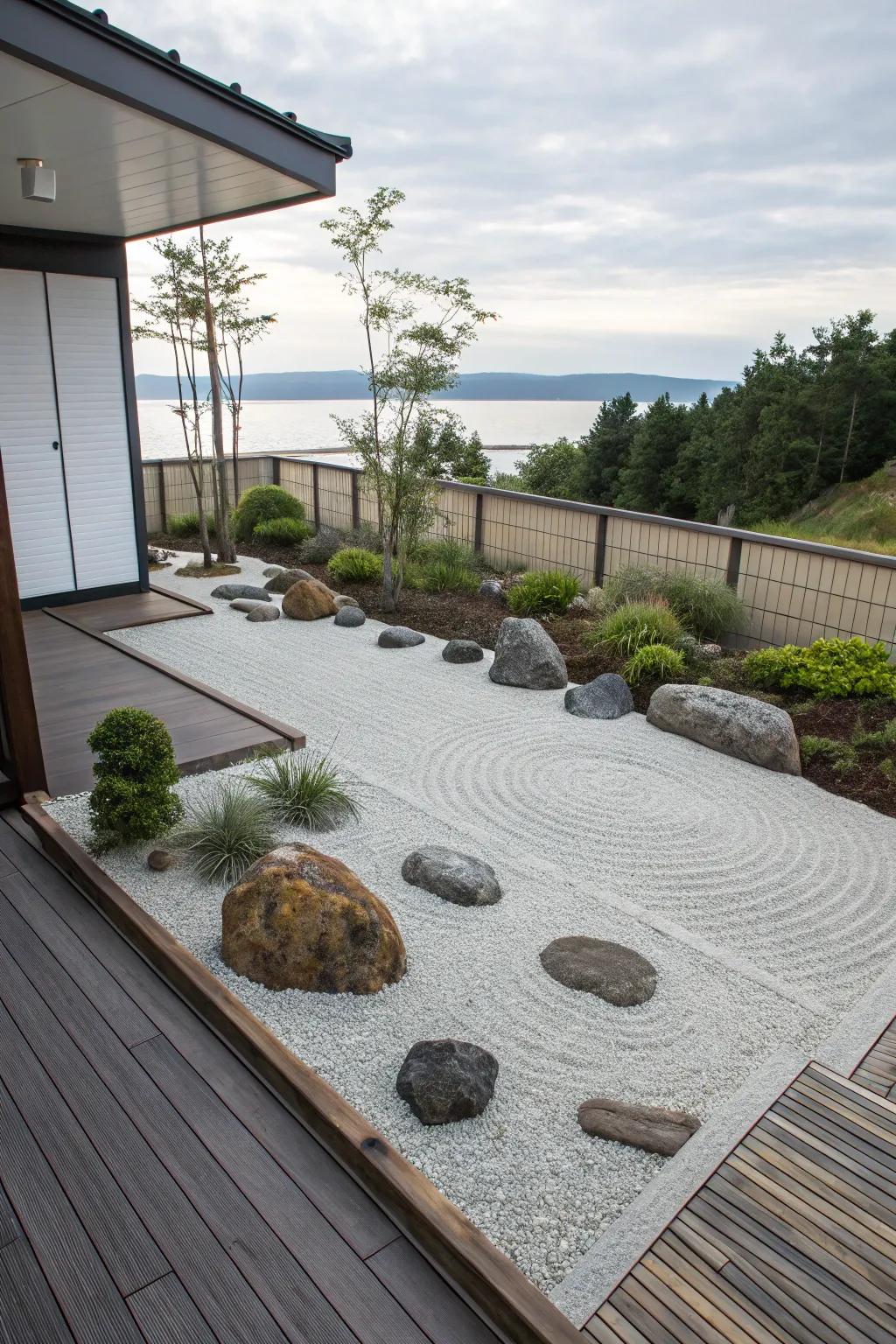 Create a peaceful sanctuary with Zen garden elements.