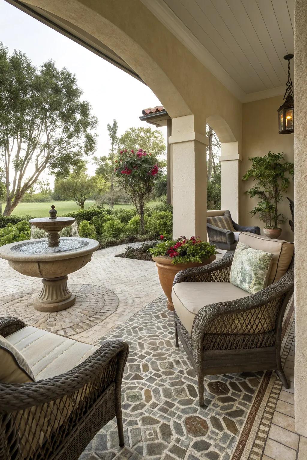 Style meets functionality with textured tiles for your lanai.