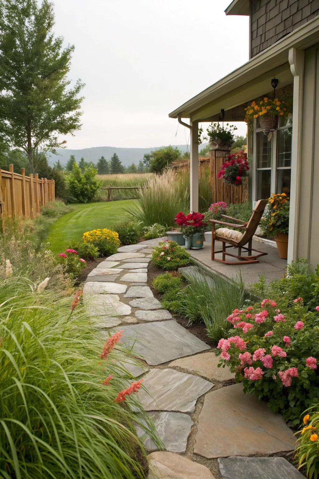 Create a welcoming entrance with inviting pathways.