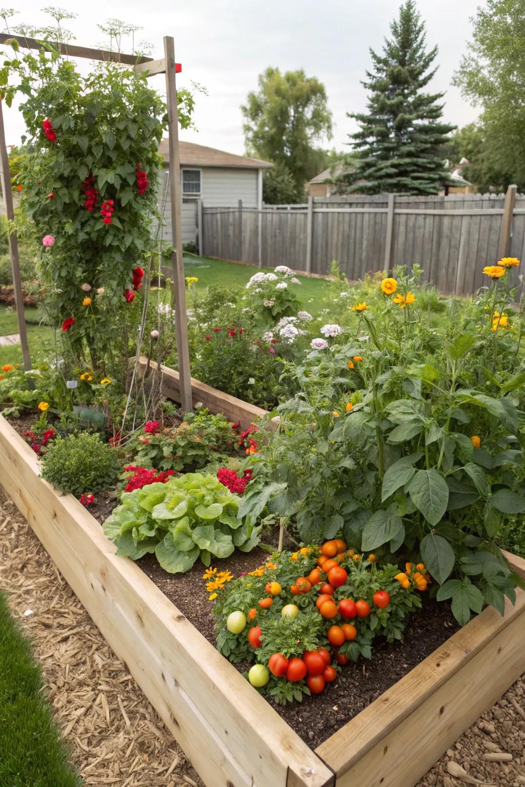 Raised garden beds offer both visual appeal and functional benefits.