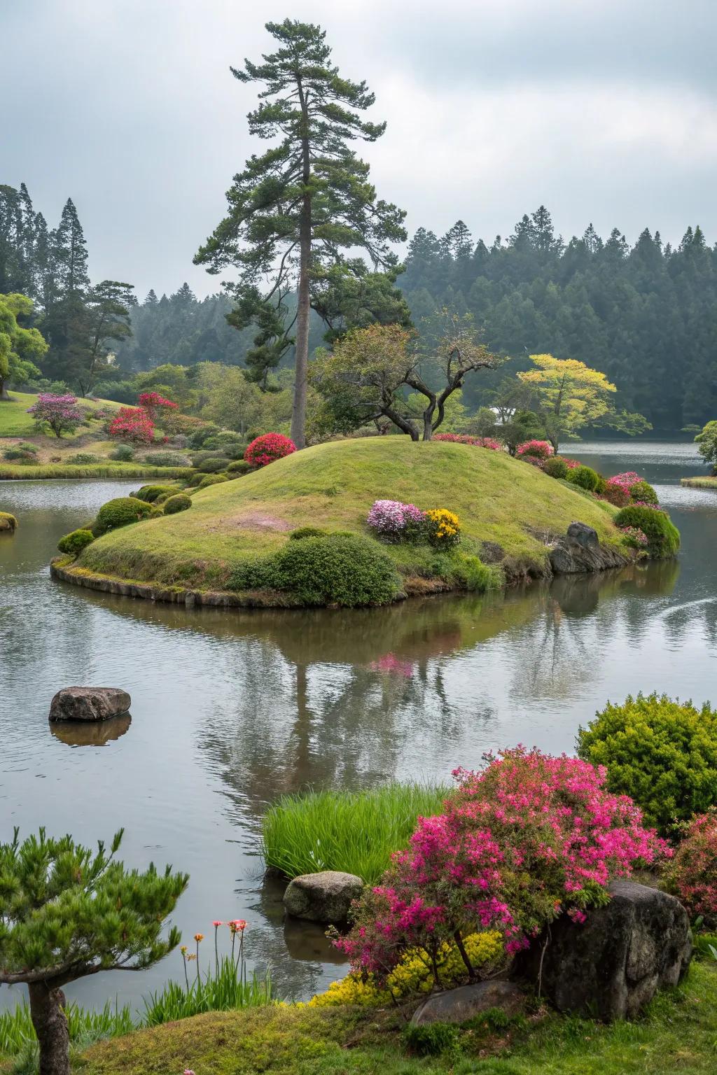 A water feature that adds tranquility and charm.
