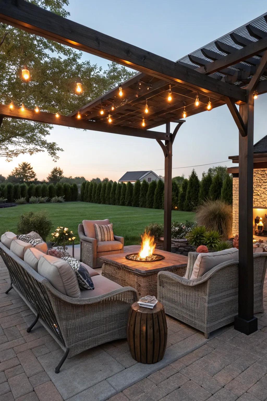 Create a cozy outdoor living area for relaxation and entertaining.