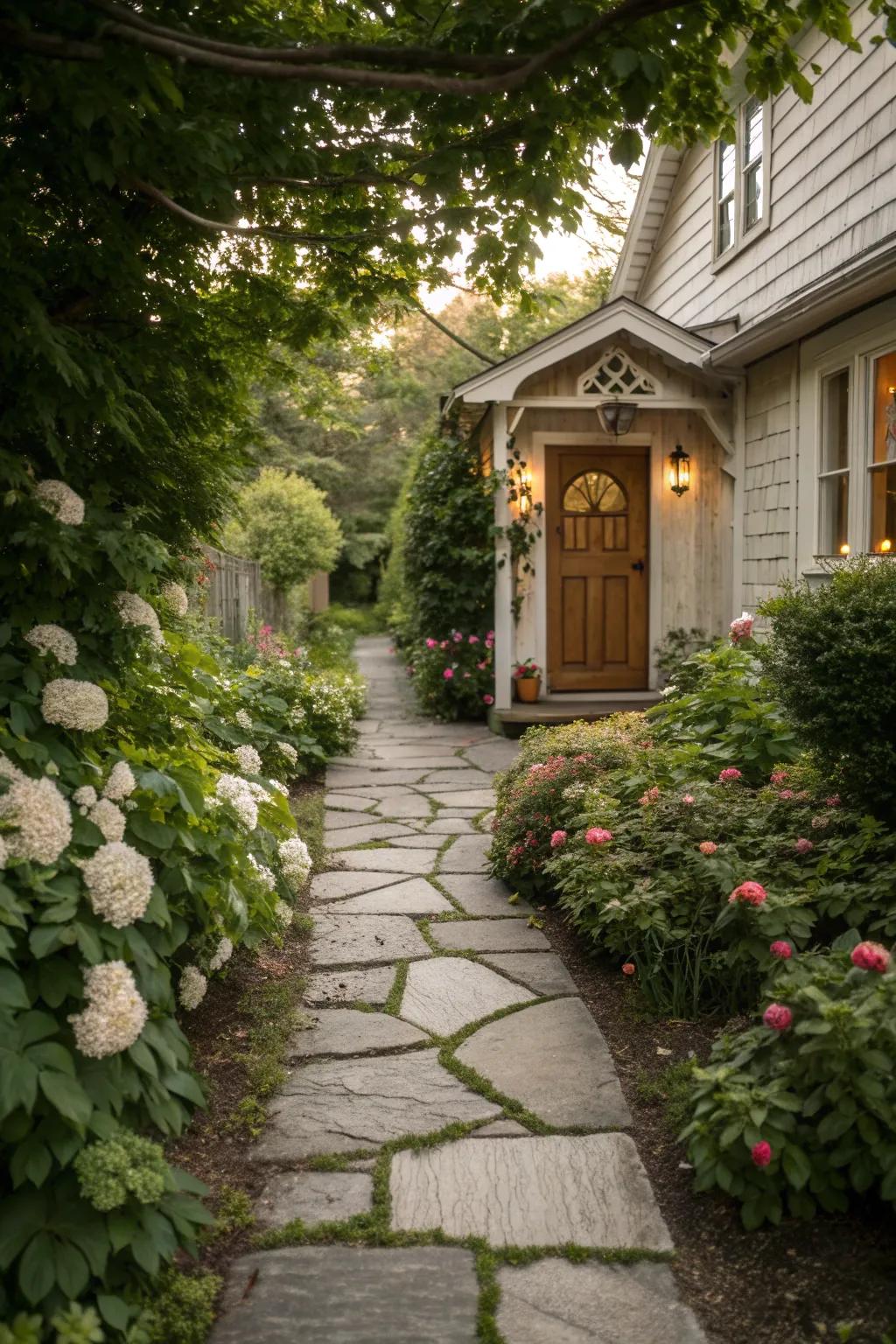 Pathways invite exploration and guide visitors to your home's entrance.