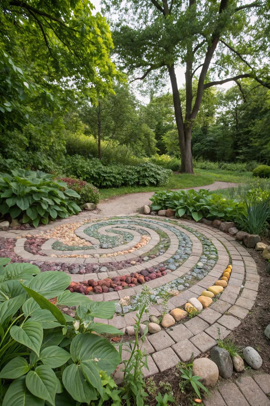 An artistic pebble pattern adding whimsical charm