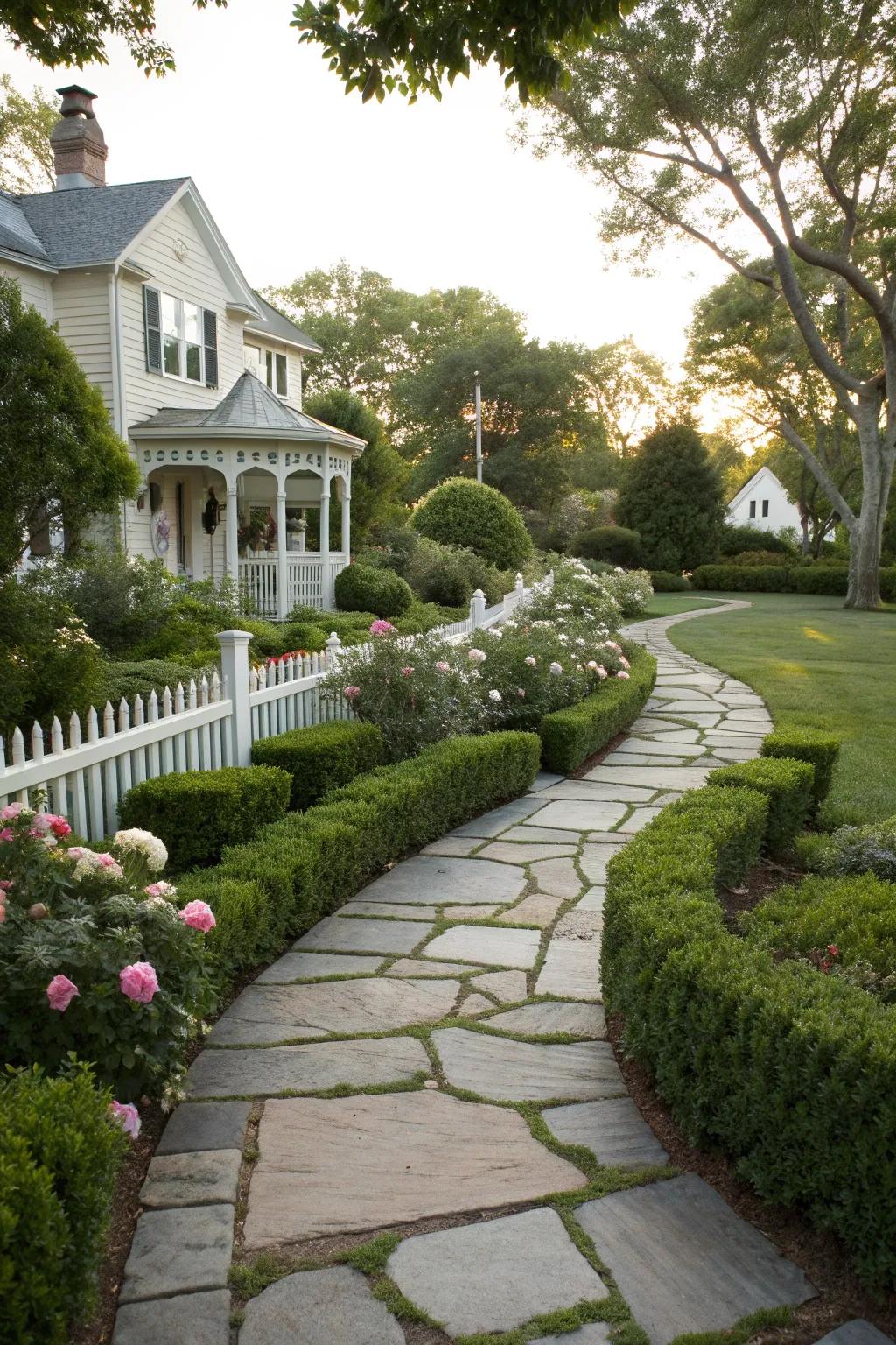 Stone pathways provide both direction and charm.