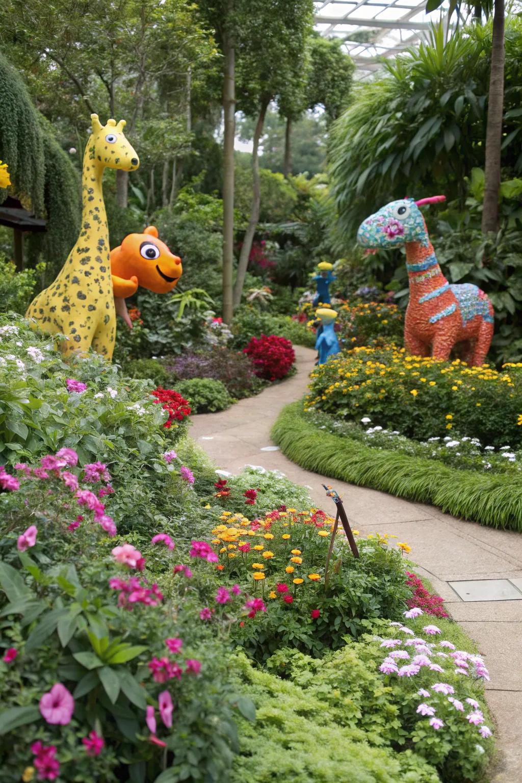 Whimsical animal sculptures can bring lighthearted fun to your yard.