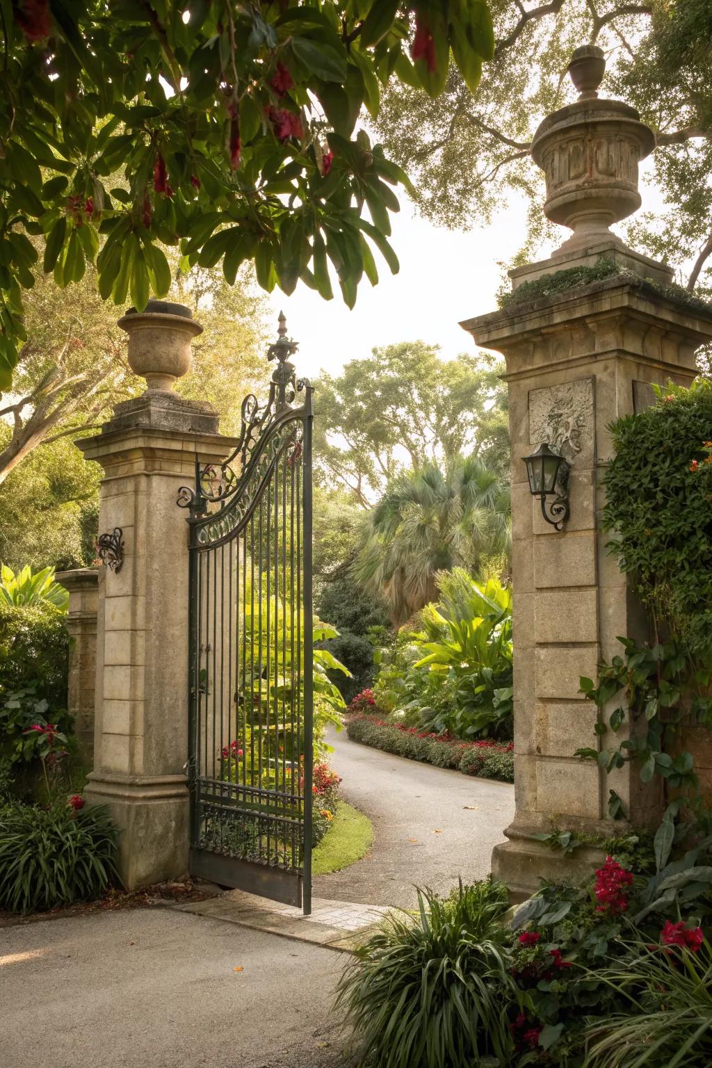 A charming gated entrance that enhances privacy and style