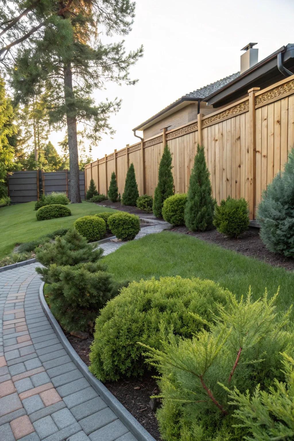 Dwarf Junipers offer evergreen appeal and easy care.