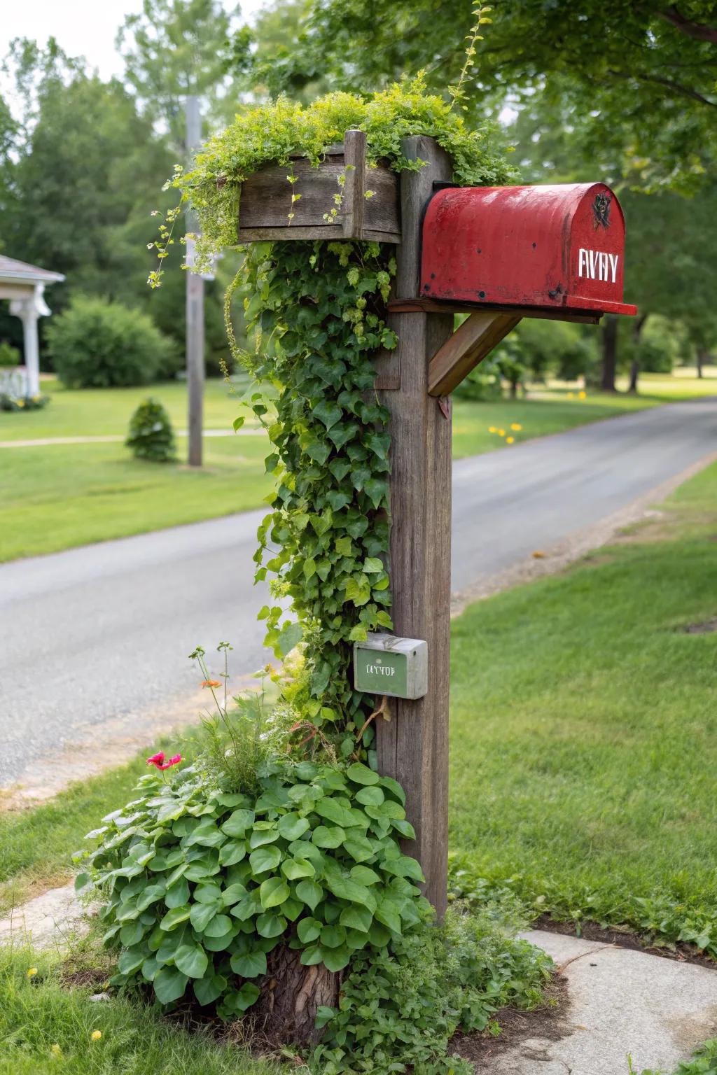 A vertical garden mailbox stand is a stunning way to add greenery to your curb.