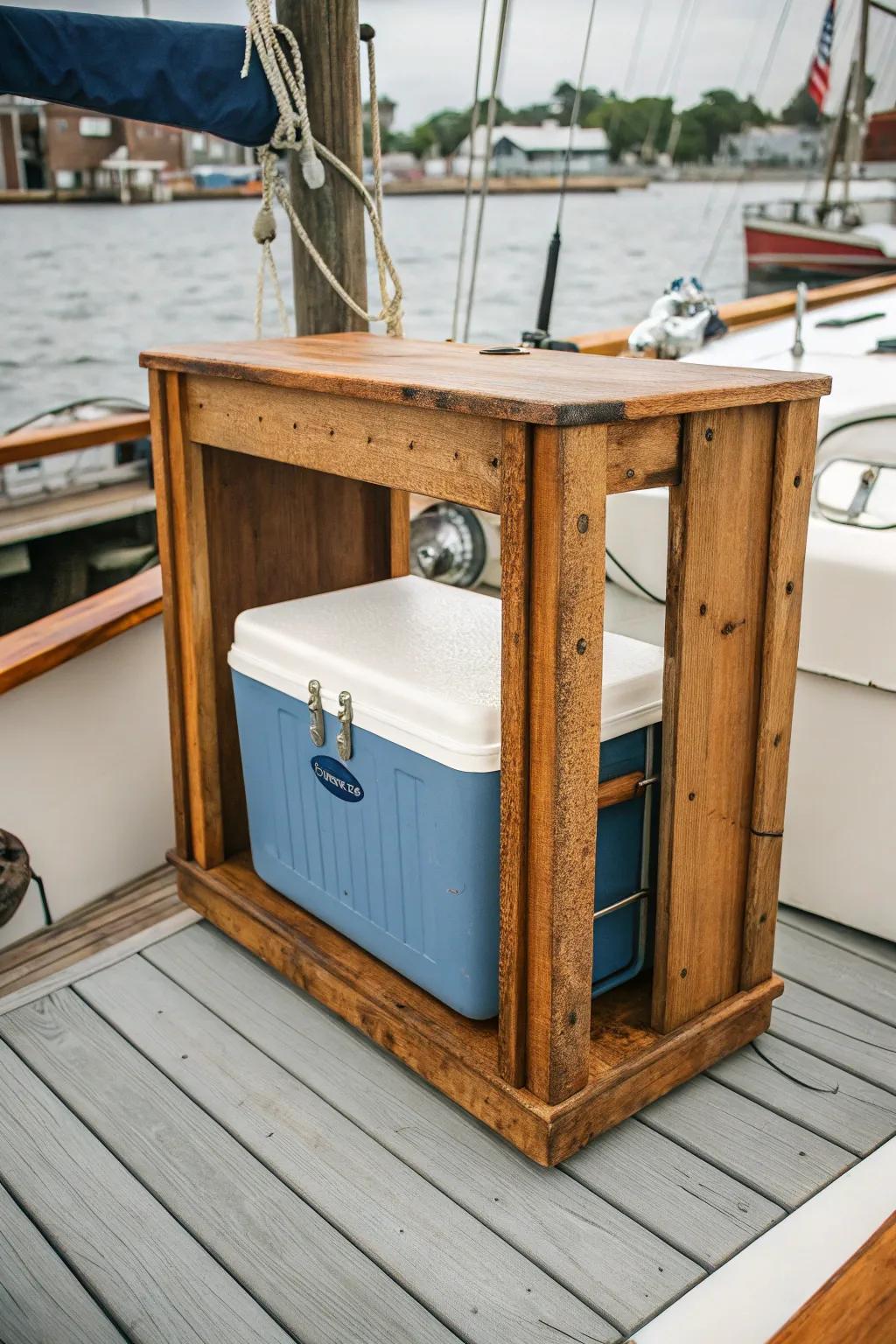 Add elegance to your cooler with a custom wooden frame.