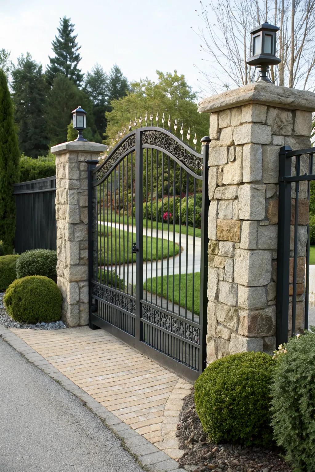 Solid gates ensure security while enhancing curb appeal.